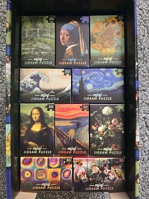 Professor Puzzle Mini Masterpieces Jigsaw Puzzles - Set of 10 - Van Gogh & More! - Image 1 of 4