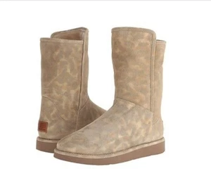 UGG Abree Short II Startdust Metallic Gold Wildleder Reißverschluss Damen Stiefel US Größe 8 - Bild 1 von 11
