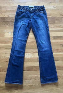 Pantalones de mezclilla y tela vintage de papel para mujer talla 28 hermosos azules pierna acampanada - Imagen 1 de 8