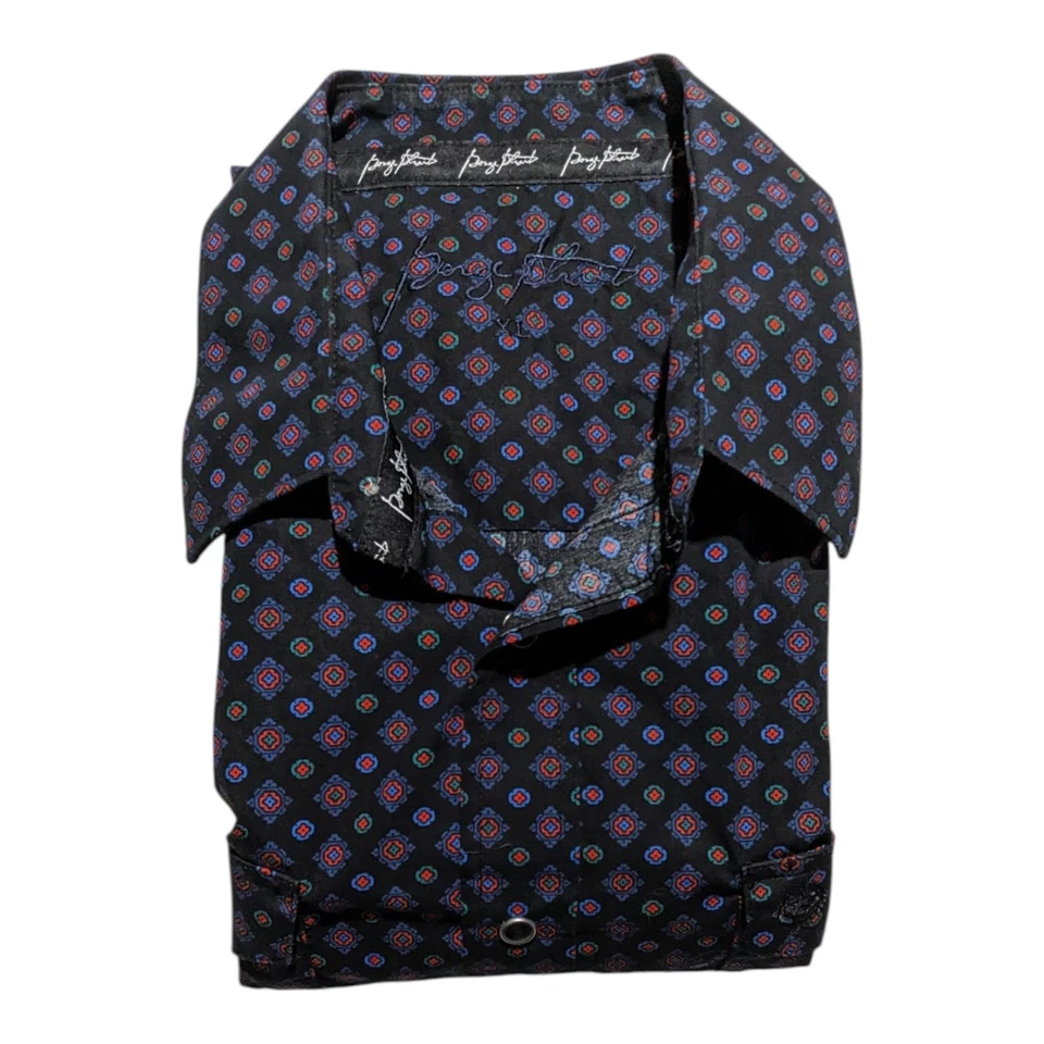 Camisa Western Wrangler George Strait Negra A Presión Para Hombres XL Negra Geométrica Vaquera  Foto 1 de 3