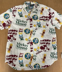 Disney Original Mickey Mouse Men's Short Sleeve Button Up Camp Shirt Size Xl Aop - Picture 1 of 6