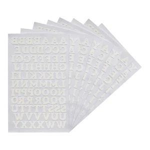 8 Sheets White Iron on Flock Letters, 3/4-Inch Transfer, Applique, DIY Crafts - Picture 1 of 5