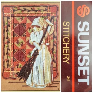Vintage Sunset Designs Stitchery Kit #241 "Brown Country Quilt" 5" x 7" Bild - Bild 1 von 10