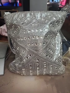 Geometric Gem Sparkle Silver Y2K glam - Picture 1 of 6