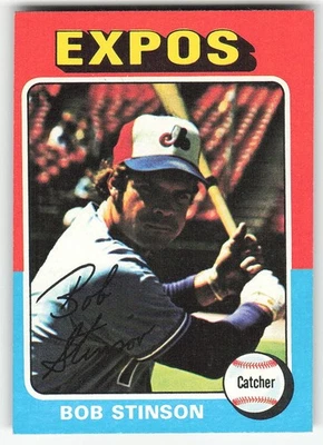 1975 Topps Mini #471 Bob Stinson BASEBALL Montreal Expos - Image 1 of 2