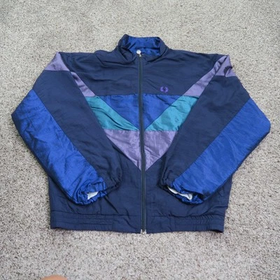 Vintage Fred Perry Jacket Mens Medium Blue Purple Full Zip Windbreaker 90s Retro - Image 1 of 4