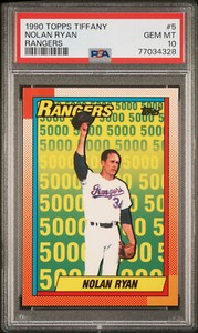 PSA 10 NOLAN RYAN 1990 Topps Tiffany #5 Texas Rangers GEM MINT