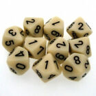 Dice And Gaming Accessories D10 Sets Opaque: D10 Ivory/Black (10)