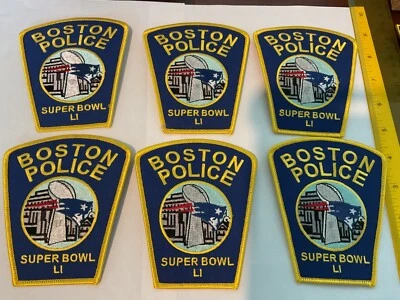 Parches coleccionables Boston Police Super Bowl nuevos talla completa 6 títulos Foto 1 de 3