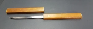Vtg FLOATING FISH KNIFE=Stainless/Wood=Japan=Serrated edge - Picture 1 of 15