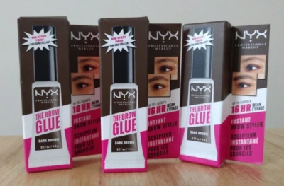 (3 Pack) NYX Professional Makeup Brow Glue Extreme Hold Eyebrow Gel - Dark Brown - Image 1 of 4