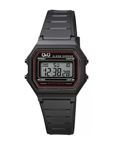 Classic Black Resin Band Alarm Chronograph LCD Digital Watch Q&Q by Citizen - Picture 1 of 3