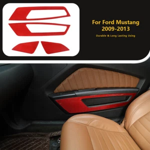 Recorte decorativo del panel de puerta interior para Ford Mustang 2009-13 rojo carbono - Imagen 1 de 9