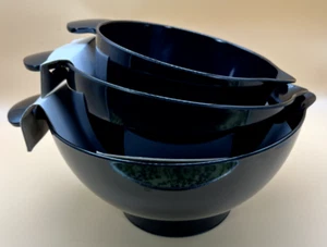 BODUM 3-PIECE MELAMINE TAB HANDLE NON SLIP MIXING BOWL SET NEW IN BOX BLACK - Picture 1 of 6