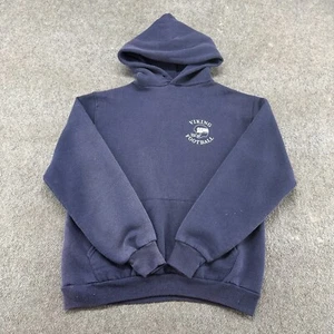 DE COLECCIÓN Russell Sudadera con Capucha Para Hombres M Azul Pullover Algodón Vikingo Fútbol Cuadrado Años 80 - Imagen 1 de 14