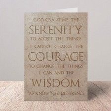 Serenity Prayer - Reinhold Niebuhr | Greetings Card | Thoughtful
