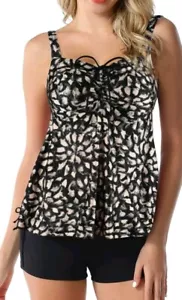 Septangle Women Plus Size Bathing Suit Paisley Two Piece Swimsuit Tankini 24W - Picture 1 of 5