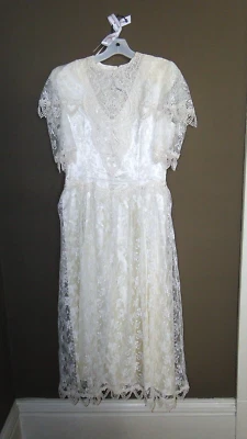 Vestido Jessica McClintock Vintage Victoriano Westminster Encaje Talla 12 Formal Foto 1 de 4