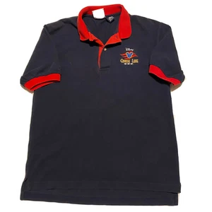 Disney Cruise Line Polo Shirt Red Navy Embroidered Logo Men's  Small S Mickey - Picture 1 of 9