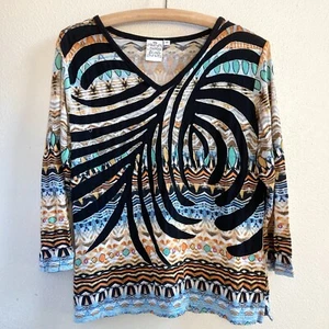Parsley & Sage Top Womens Size Medium Tunic Artsy Boho Casual - Picture 1 of 4