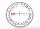 360 degrees Circle Protractor Stencil - Transparent Plastic with 1 to 360 marks
