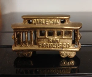 2000 Brass Cable Car San Francisco CA Souvenir approx 2"L X 1"H - Picture 1 of 9