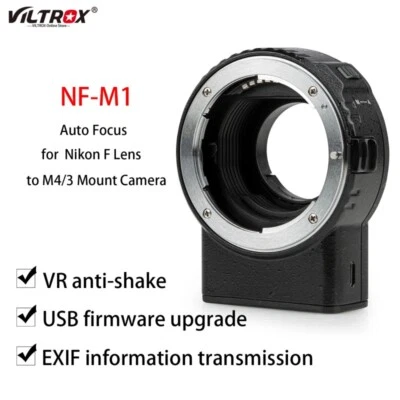 VILTROX NF-M1 Auto focus Lens Adapter for Nikon F Lens to Micro 4/3 M43 Camera   - Image 1 of 4