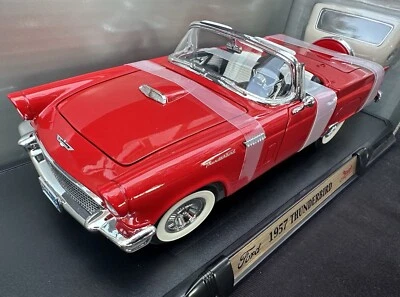 NIB Yatming Road Signature 1:18 Ford Thunderbird Conv 1957 Flame Red #92358 - Image 1 of 4