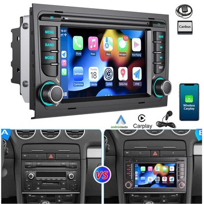 Für Audi A4 S4 RS4 B6 B7 8E 8H SEAT EXEO 2+32G Carplay Android Autoradio GPS Nav - Bild 1 von 4