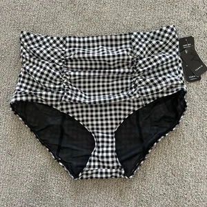 Torrid High Waisted Ruched Bikini Bottom Gingham Size - Picture 1 of 5