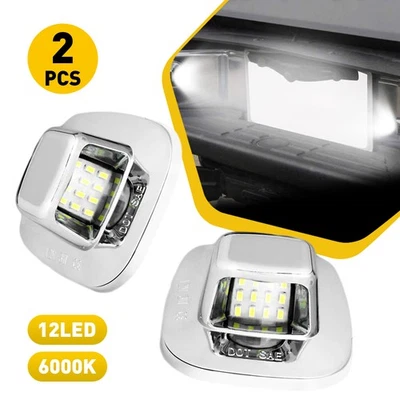 For 1998-2000 Chevrolet C/K-SERIES Pickup White LED License Plate Light 5500K 2X - Image 1 of 4