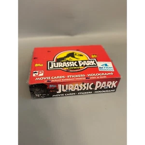 Caja de tarjetas coleccionables de películas Jurassic Park (1992 Topps) -36 paquetes de cera sellados retráctiles - Imagen 1 de 5