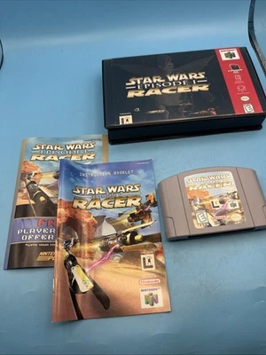 Star Wars Episodio I: Racer (Nintendo 64, 1999) VHS Caja Manual e Inserto N64 Foto 1 de 4