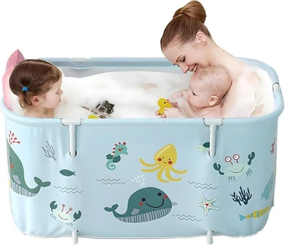 Portable Foldable Bathtub 120x50x55cm Adult & Kids Spa Tub – Ocean Style - Image 1 of 4