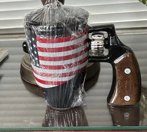 Revolver Kaffeebecher mit Deckel Einzigartige Keramik Kaffeetasse Bequemer Griff 16oz - Bild 1 von 3