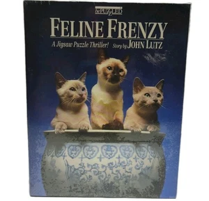 Feline Frenzy A Jigsaw Puzzle Thriller John Lutz 500 Pieces CATS New Sealed VTG - Picture 1 of 4