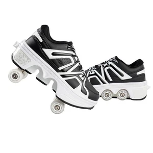 2-in-1 Roller Skate Shoes - Unisex Retractable Roller Skates with 4 Wheels,Sk... - Bild 1 von 6
