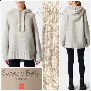 Sweatty Betty Brushed Boucle Hoodie elfenbeingrau meliert Alpaka/Mohair/Nylon Gr. 8/M - Bild 1 von 15
