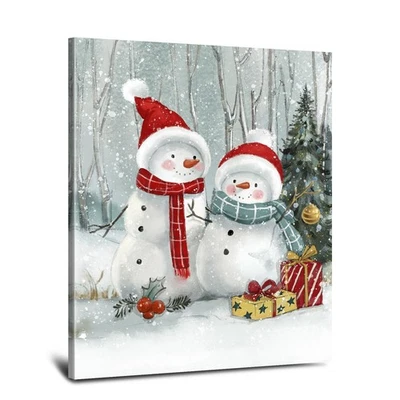 Cuadro muñeco de nieve decoración de pared de Navidad: arte 12L x 15W muñecos de nieve Foto 1 de 4