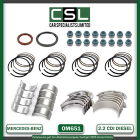 Mercedes-Benz OM651 Crankshaft Main Connecting Rod Bearing Kit Piston Rings 2.2 CDI D