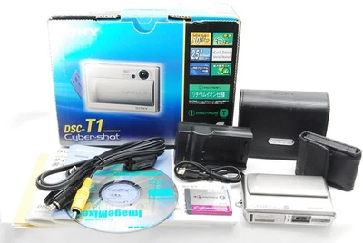 [Near Mint] Sony Cyber-shot DSC-T1 5.0MP Digital Camera - Silver #174040002 - Image 1 of 4