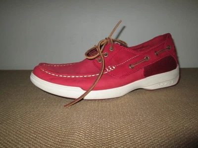 Nuevo Para hombres Polo Ralph Lauren Carrick Rojo Cuero/Textil Barco Zapatos Talla 9.5 Foto 1 de 4