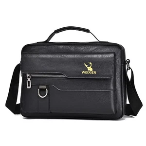 NEW Mens Briefcase Leather Laptop Bag,Business Handbag Office Work Shoulder Bag - Picture 1 of 9
