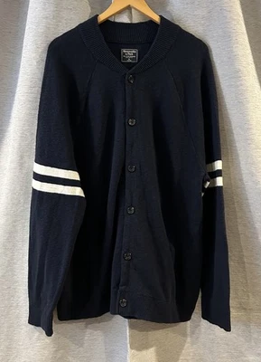 Abercrombie & Fitch Cardigan Sweater Mens XLCollege Letterman Varsity Y2K Fitted - Image 1 of 4