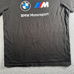 Puma T Shirt Mens Medium Black Short Sleeve BMW Motorsport Graphic Tee Casual