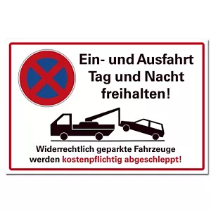Parkverbotsschild Parkverbot Schild Ausfahrt freihalten abgeschleppt 30cmx20cm - Bild 1 von 6