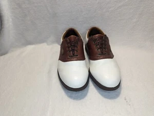 Footjoy Golf Shoes White/Brown Men’s Style 58800 Soft-Joys Sierra Size 10N - Picture 1 of 7