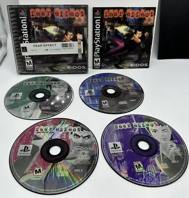 Fear Effect Sony PlayStation 1 2000 PS1 Complete 4 Disc w Manual Tested Working - Image 1 of 4