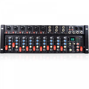 9 Channel Mixer 19 inch Rack Mountable 6 Mic or Line 3 Stereo FX and Bluetooth - Picture 1 of 6