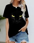 Blouse Women's Black Flower T Shirt Fashion Soft Short Sleeve T-Shirt Casual Tee